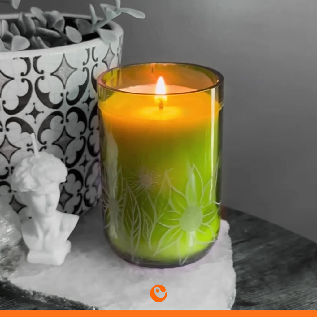 Engraved candle holder