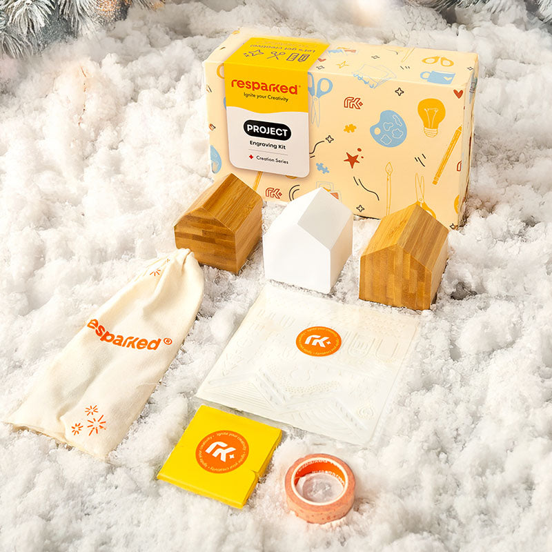 Christmas Project Kit: Engrave Wood Cabins