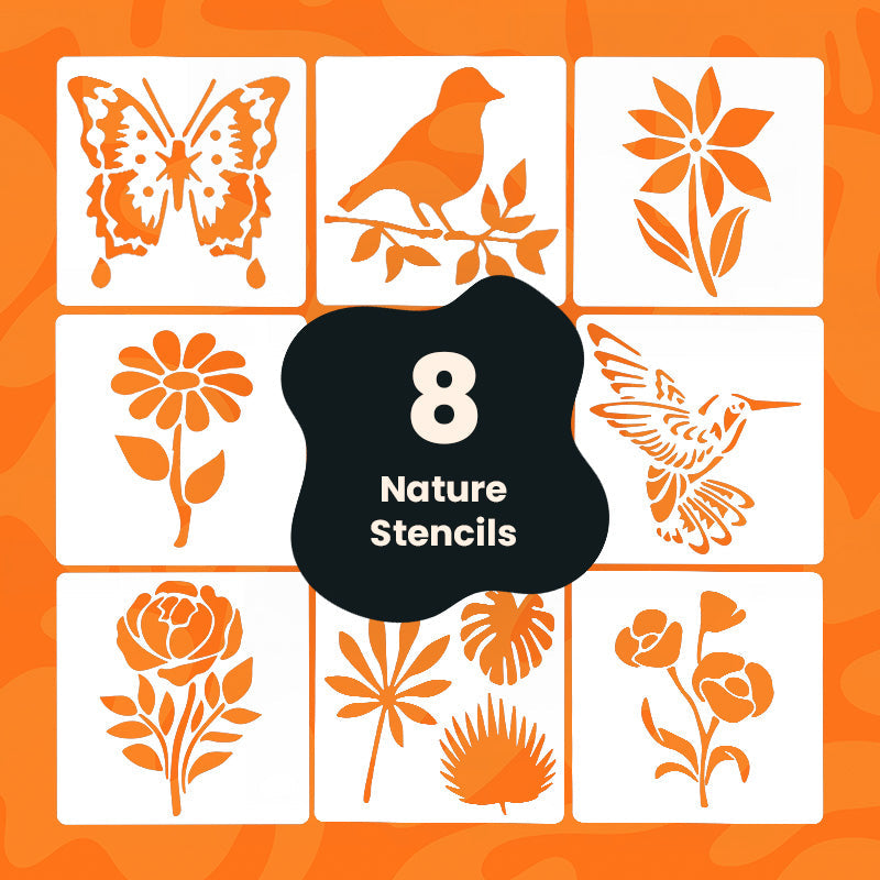 Nature Stencils Pack - 8pcs